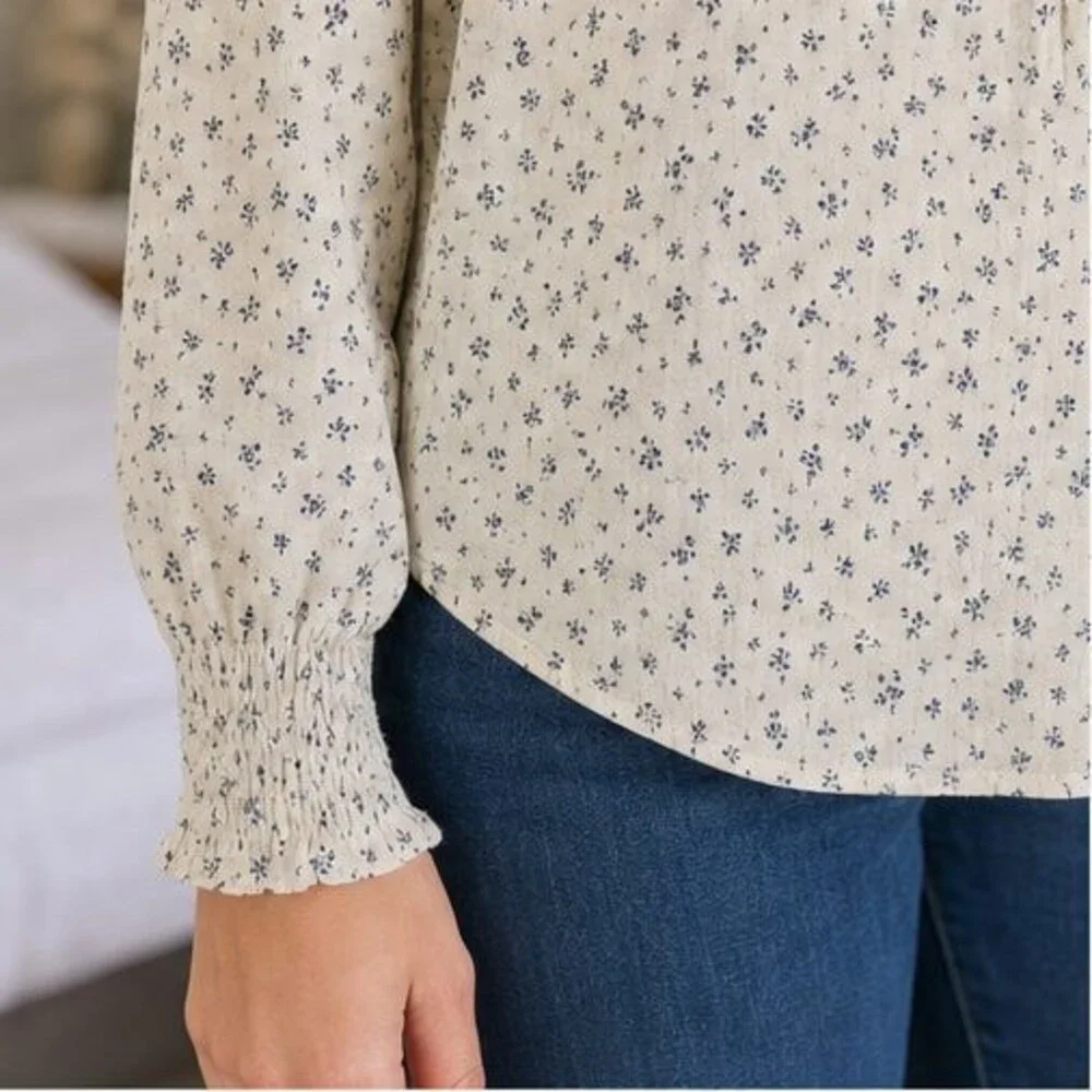Gray Lace Trim Top